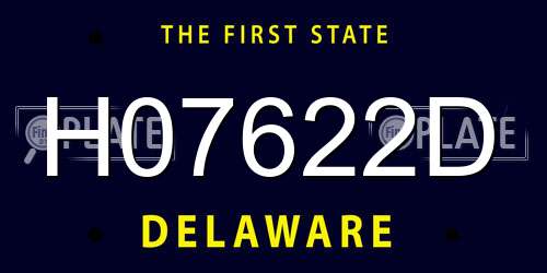 H07622D Delaware License Plate