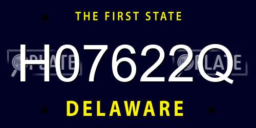 H07622Q Delaware License Plate
