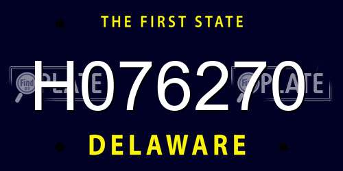 H076270 Delaware License Plate