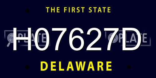 H07627D Delaware License Plate