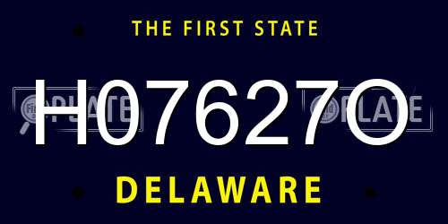 H07627O Delaware License Plate