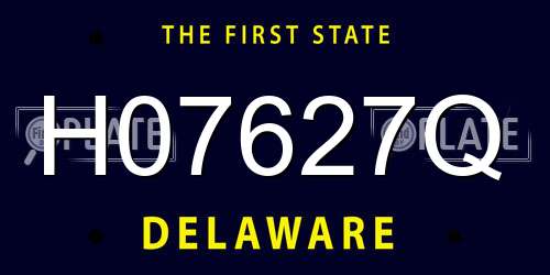 H07627Q Delaware License Plate