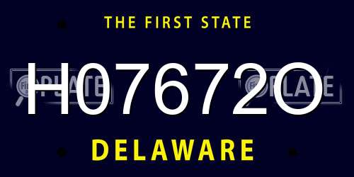 H07672O Delaware License Plate