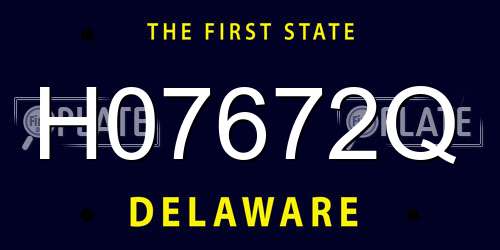 H07672Q Delaware License Plate