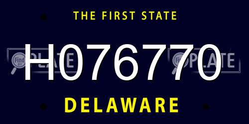 H076770 Delaware License Plate