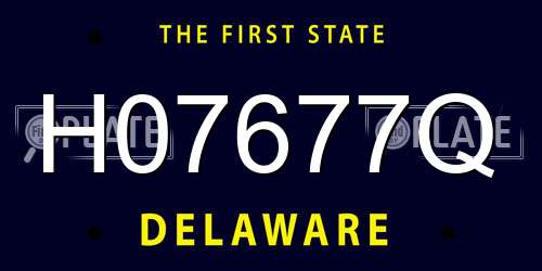 H07677Q Delaware License Plate