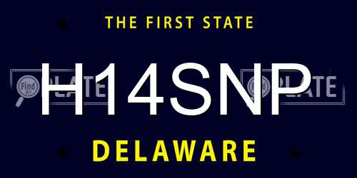 H14SNP Delaware License Plate