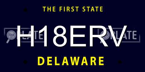 H18ERV Delaware License Plate