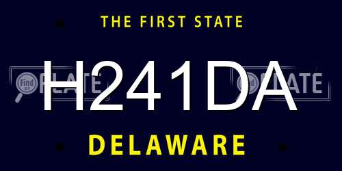 H241DA Delaware License Plate