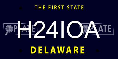 H24IOA Delaware License Plate