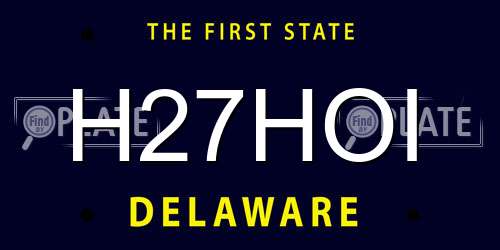 H27HOI Delaware License Plate