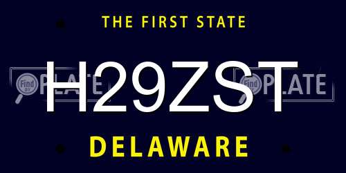 H29ZST Delaware License Plate