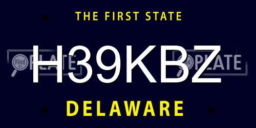 H39KBZ Delaware License Plate