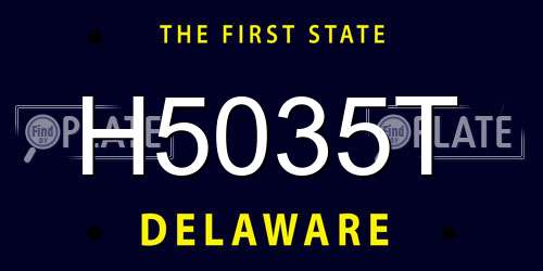 H5035T Delaware License Plate