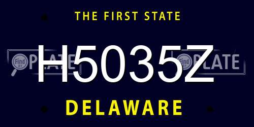 H5035Z Delaware License Plate