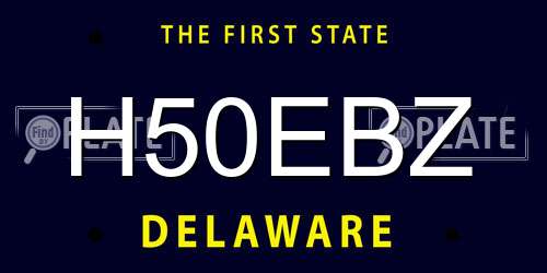 H50EBZ Delaware License Plate