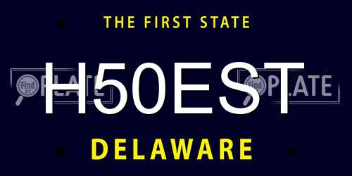 H50EST Delaware License Plate