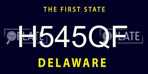 H545QF Delaware License Plate