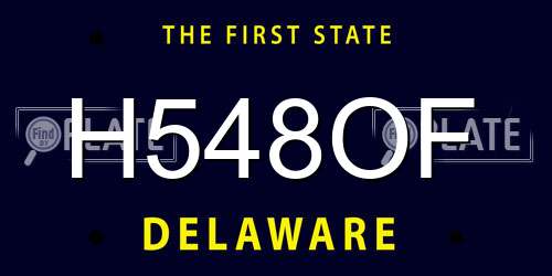 H548OF Delaware License Plate