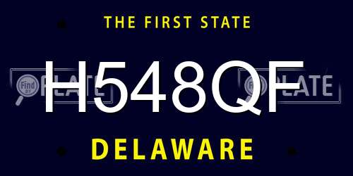 H548QF Delaware License Plate