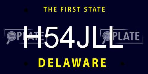 H54JLL Delaware License Plate