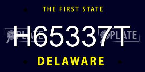 H65337T Delaware License Plate