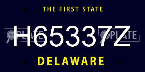 H65337Z Delaware License Plate
