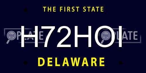 H72HOI Delaware License Plate