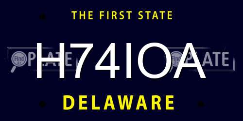 H74IOA Delaware License Plate