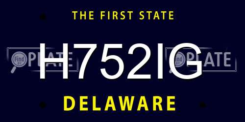 H752IG Delaware License Plate