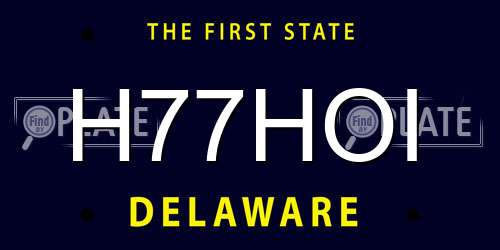 H77HOI Delaware License Plate