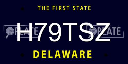 H79TSZ Delaware License Plate