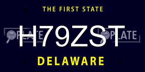 H79ZST Delaware License Plate