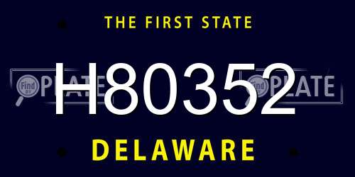 H80352 Delaware License Plate
