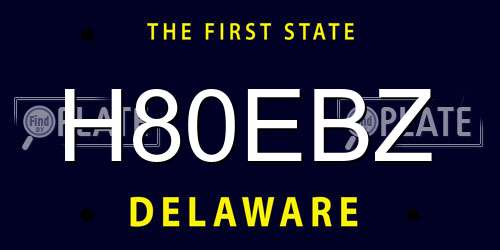 H80EBZ Delaware License Plate