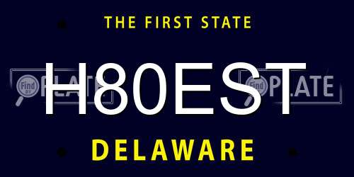 H80EST Delaware License Plate