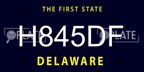 H845DF Delaware License Plate