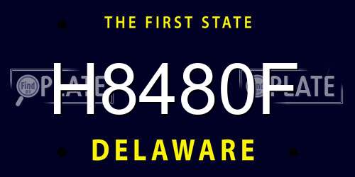 H8480F Delaware License Plate