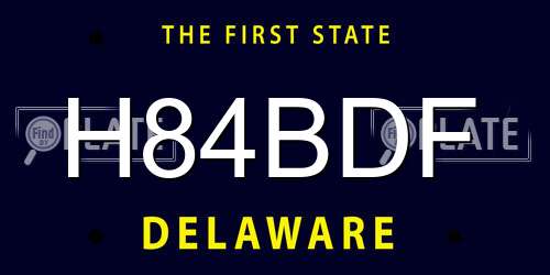 H84BDF Delaware License Plate