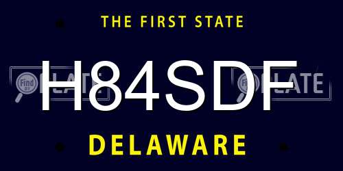 H84SDF Delaware License Plate