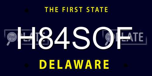 H84SOF Delaware License Plate