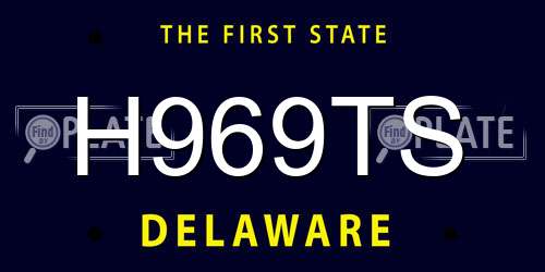 H969TS Delaware License Plate