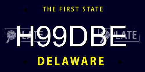 H99DBE Delaware License Plate