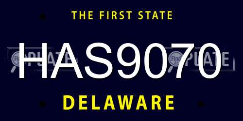 HAS9070 Delaware License Plate