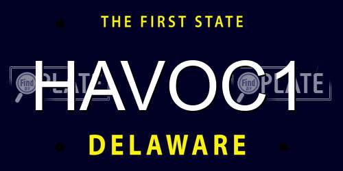 HAVOC1 Delaware License Plate