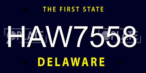 HAW7558 Delaware License Plate