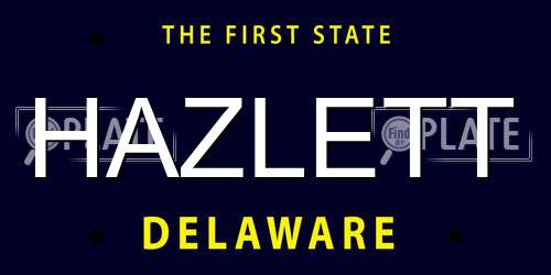 HAZLETT Delaware License Plate