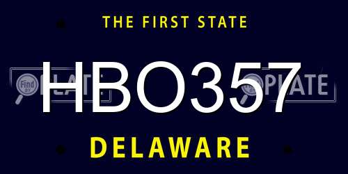 HBO357 Delaware License Plate