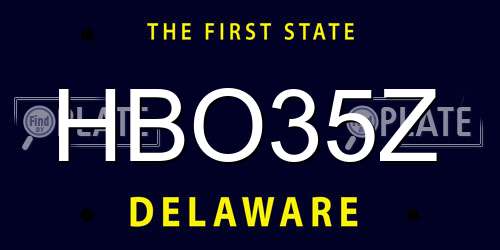 HBO35Z Delaware License Plate