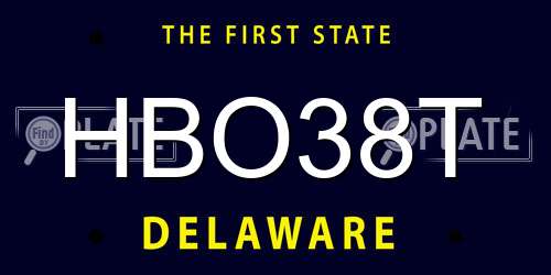 HBO38T Delaware License Plate